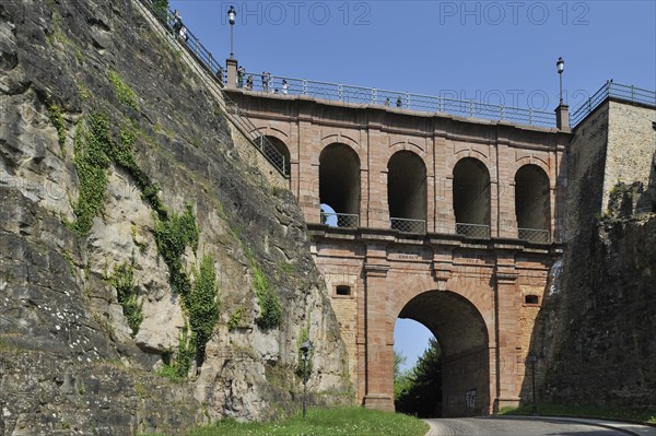 The viaduct Schloss Erbaut Bruecke at Luxembourg