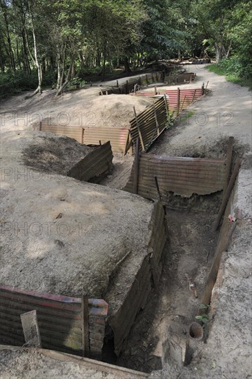 Trenches from World War One at the Sanctuary Wood Museum Hill 62 at Zillebeke