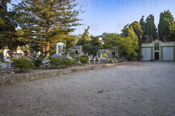 Catholic cemetery in Rhodes town early morning