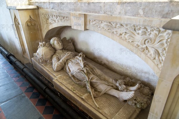 Grave memorial of Tito Harvey died 1895 inside village parish church of Saint Andrew