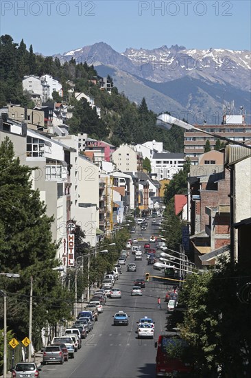 View over the city San Carlos de Bariloche and Andes mountains