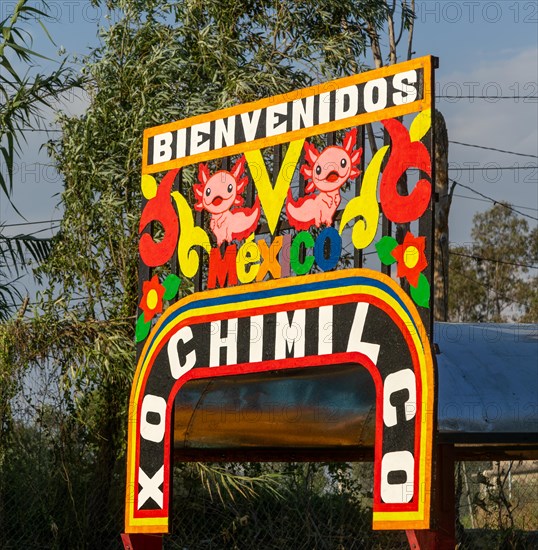 Popular tourist attraction boating Xochimiloco