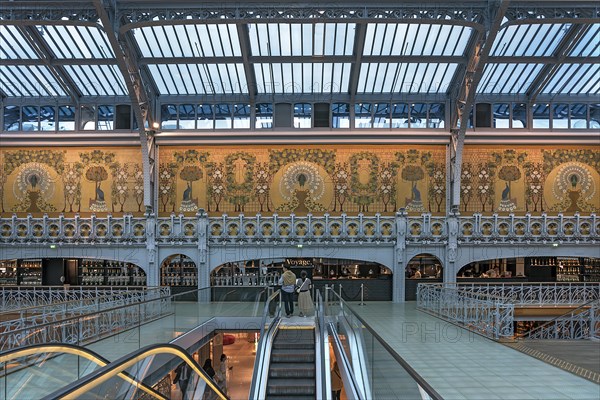 View of the restaurant kitchen on the top floor of the exclusive department stores' La Samaritaine