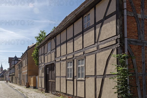 Half-timbered houses in Naumannstrasse in Osterburg