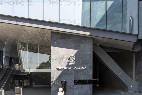 Entrance to the Ritz-Carlton high-rise luxury hotel