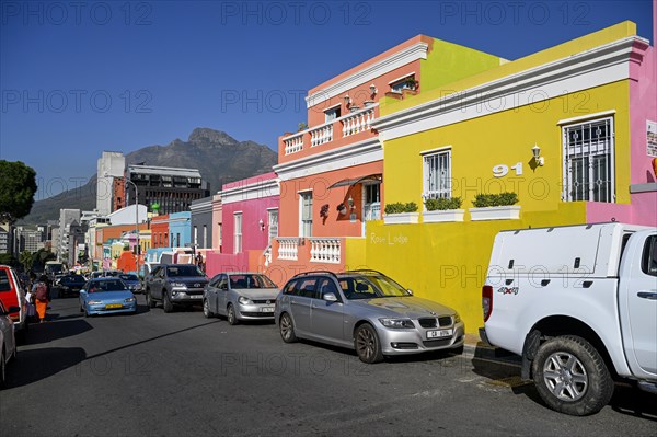 Colourful house facades in De Waal Street