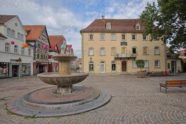 Deutschordensplatz with bowl fountain and Beethoven House