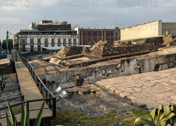 Templo Mayor archaeological site of Aztec capital city of Tenochtitlan