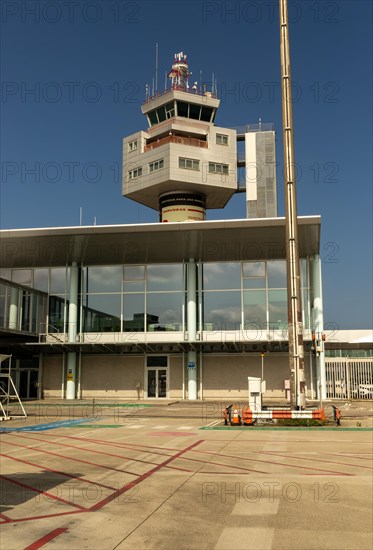 Control tower and airport terminal buildings at Vigo