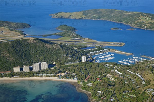 Areal view over marina