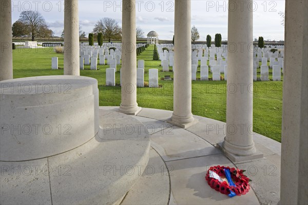 Bedford House cemetery with graves of First World War British Empire soldiers at Zillebeke near Ypres