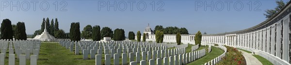 Memorial to the Missing and Cross of Sacrifice at the Tyne Cot Cemetery