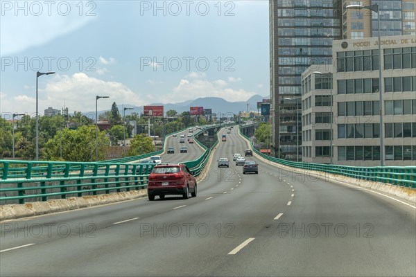 View through car windscreen of dual carriageway