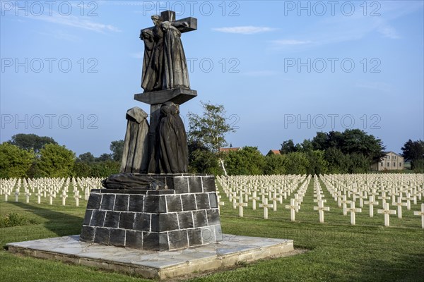 Statue Calvaire breton at the French First World War One cemetery Cimetiere National Francais de Saint-Charles de Potyze near Ypres