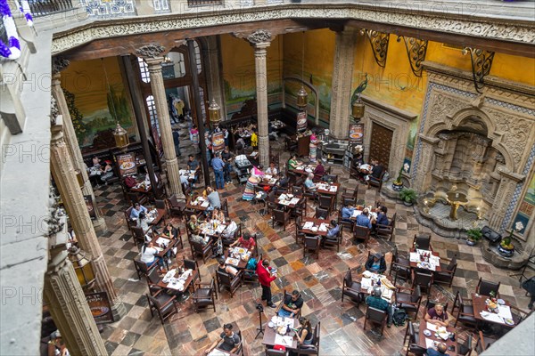 Interior of Sanborns restaurant in courtyard of Casa de los Azulejos