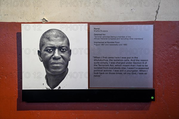 Display board with a prisoner's profile