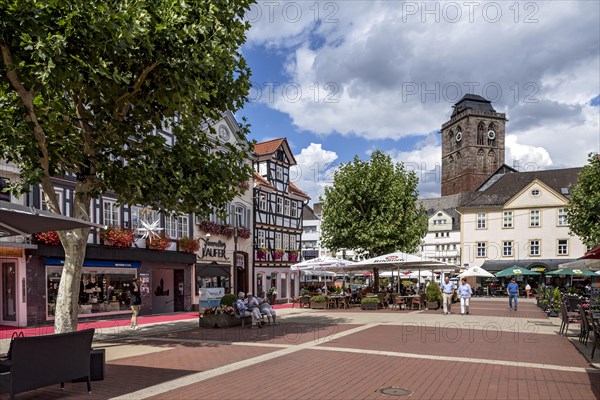 Pedestrian zone with restaurant and street cafe