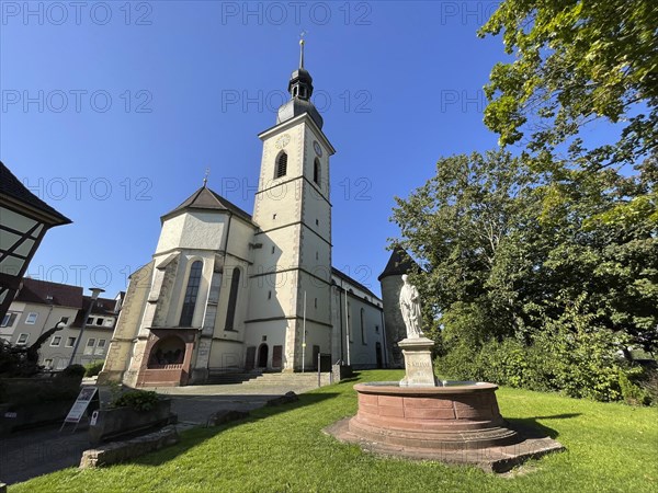 Catholic town church with S.Kilian fountain