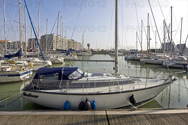 Sailing boats in the marina of Blankenberge