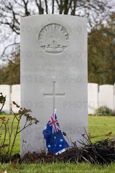 Bedford House cemetery with graves of First World War British Empire soldiers at Zillebeke near Ypres