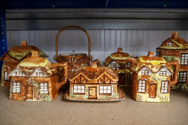 Kensington vintage antique china cottages on display at auction