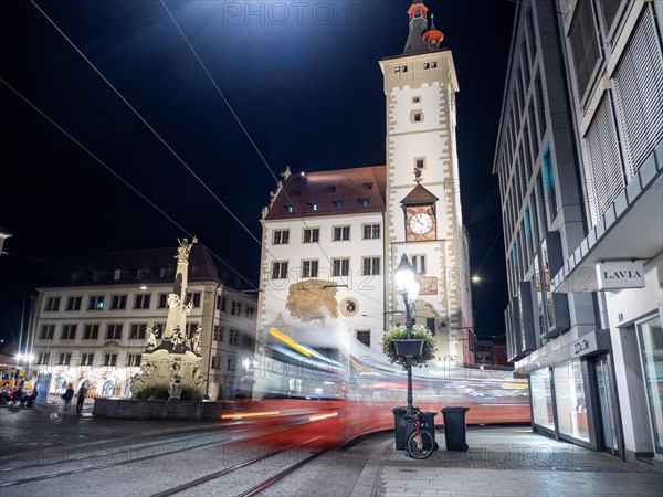 Tram passes Old Town Hall