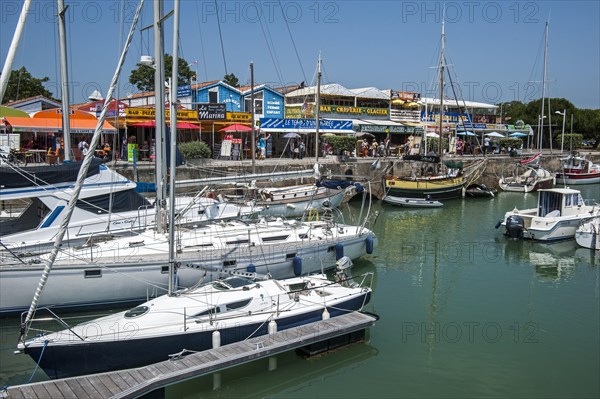 Sailing boats in the harbour at Boyardville on the island Ile d'Oleron