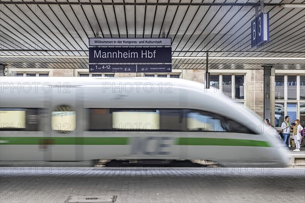 Main station with Deutsche Bahn AG ICE and station sign