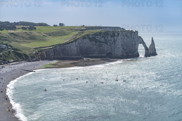 Rock cliffs and chalk cliffs of Etretat