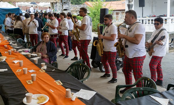 Village fiesta jazz musicians perform at party