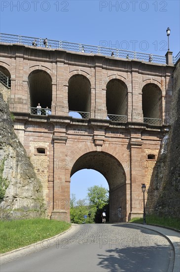 The viaduct Schloss Erbaut Bruecke at Luxembourg