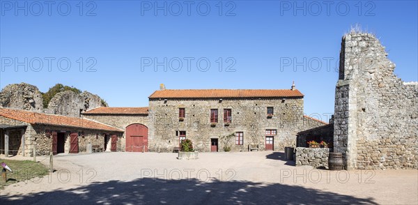 Inner court and sleeping quarters at the medieval Chateau de Tiffauges