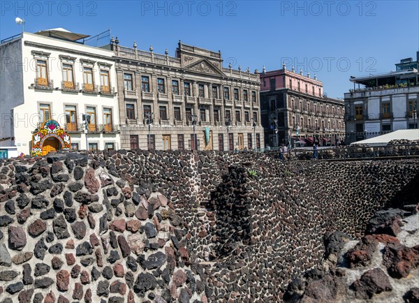 Templo Mayor archaeological site of Aztec capital city of Tenochtitlan