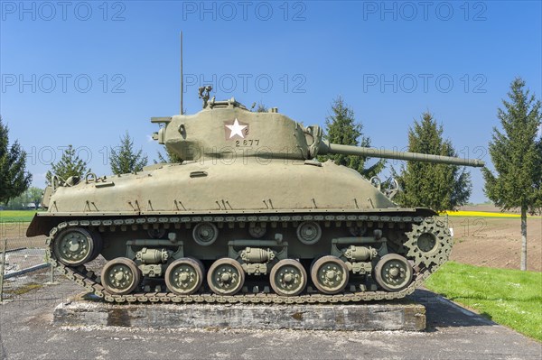 Esch casemate as part of the former Maginot Line. Here exhibition of an M4 Sherman tank