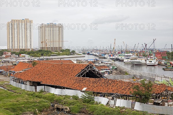 Skyscrapers and view over Sunda Kelapa