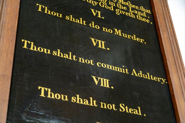 Ten Commandments inside church of Saint James