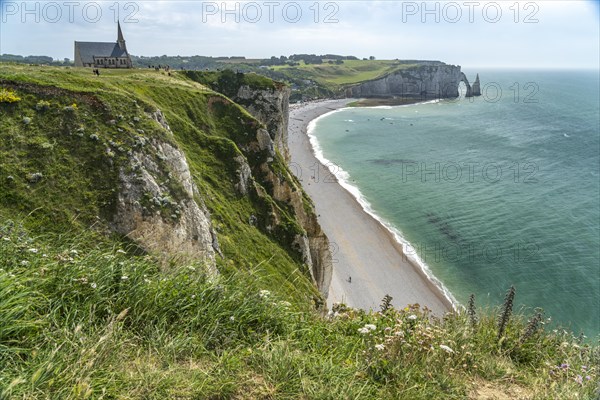 Rock cliffs and chalk cliffs of Etretat