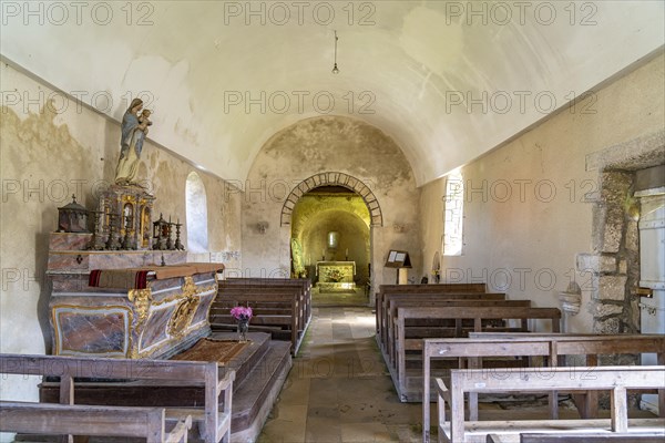 Interior of the Chapelle Notre-Dame-de-Bon-Secours in Gatteville-le-Phare