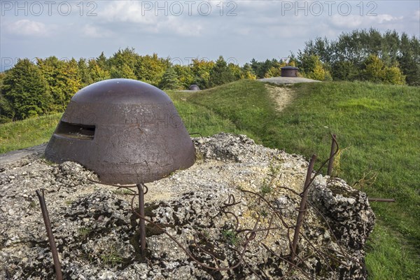 Armoured observation and gun turrets of the First World War One Fort de Douaumont