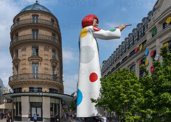 Gigantic advertising figure by Japanese artist Yayoi Kusama