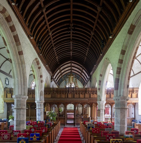 Interior of village parish church of Saint Paul de Leon