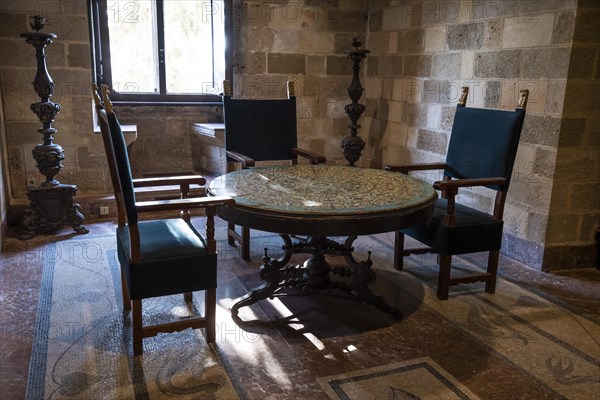 Interior with mosaic floor