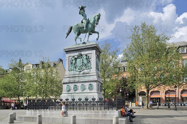 Equestrian statue of Grand Duke William II at the Place Guillame in Luxembourg