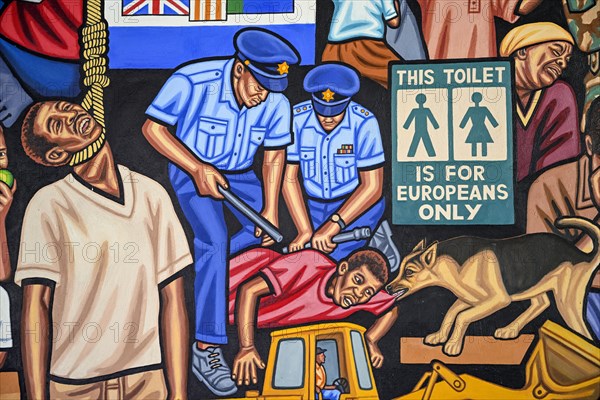 Artwork by artist Sipho Ndlovu on the history of South Africa