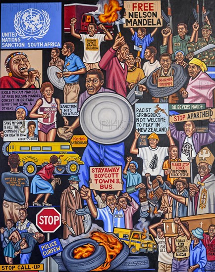 Artwork by artist Sipho Ndlovu on the history of South Africa