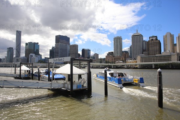 A view of the Brisbane River at South bank on a sunny day. Brisbane