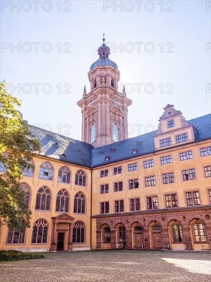 Inner courtyard with tower of the Neubaukirche