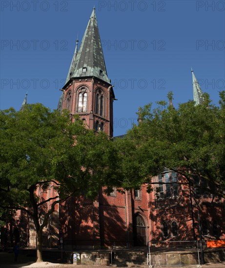 Oldenburg Palace Garden with View of St. Lamberti Church