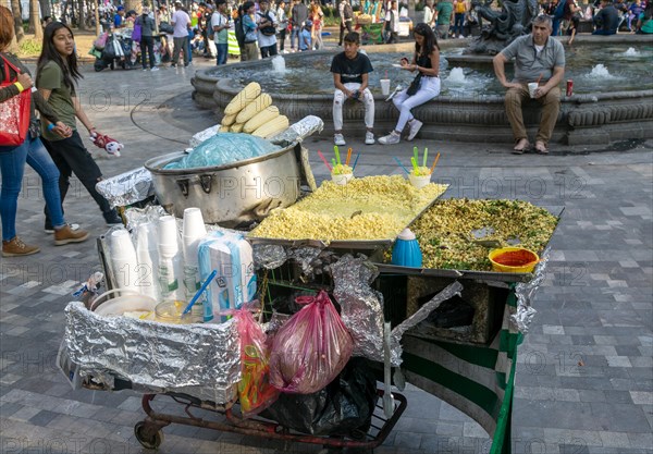 Stall selling fast food sweet corn snacks