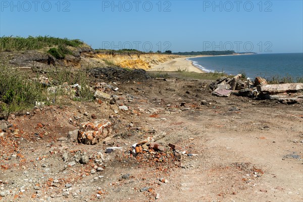 Rapid coastal erosion of soft cliffs from Easton Bavents